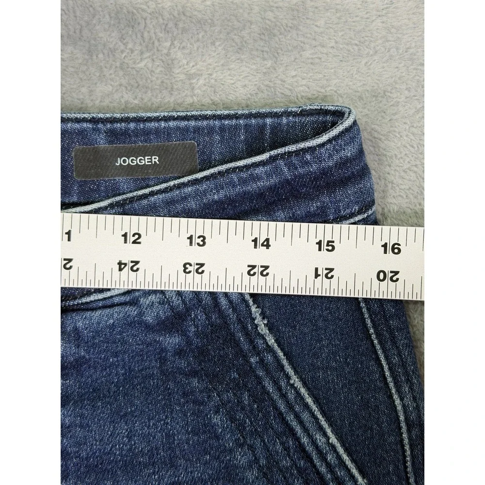 Judy Blue Jeans Womens 9/29 Blue Dark Wash High Rise Jogger Slash Pocket Stretch